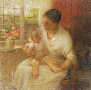 Een Cottage Madonna, 1907 door William Edward Stott